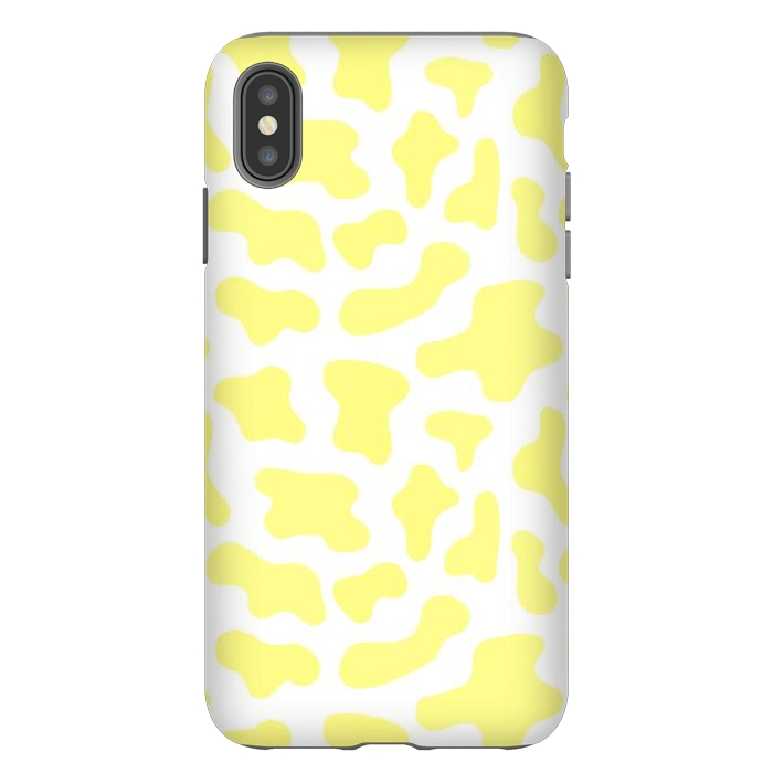 iPhone Xs Max StrongFit Yellow Cow Print by Julie Erin Designs