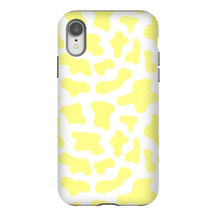 iPhone Xr StrongFit Yellow Cow Print by Julie Erin Designs