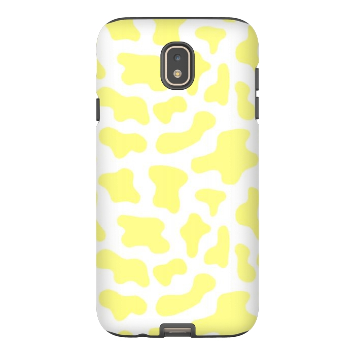 Galaxy J7 StrongFit Yellow Cow Print by Julie Erin Designs