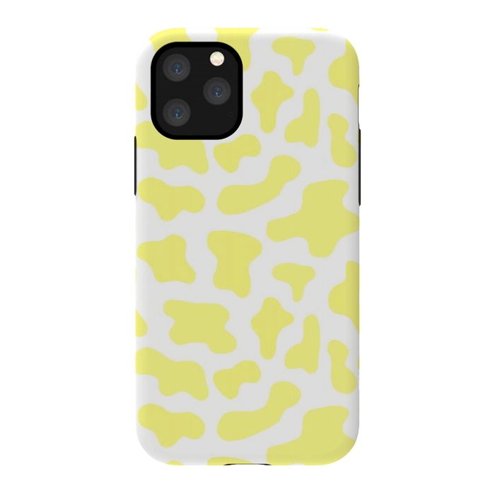 iPhone 11 Pro StrongFit Yellow Cow Print by Julie Erin Designs