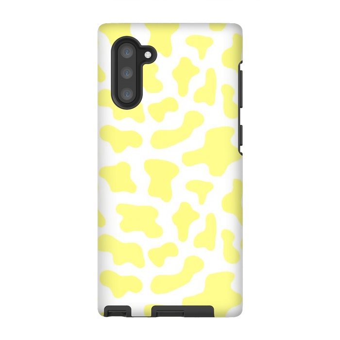 Galaxy Note 10 StrongFit Yellow Cow Print by Julie Erin Designs