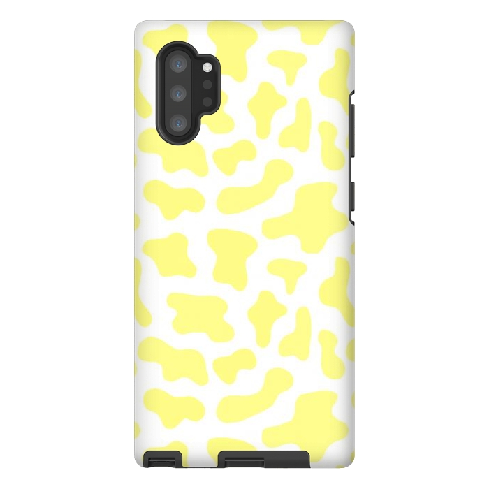 Galaxy Note 10 plus StrongFit Yellow Cow Print by Julie Erin Designs