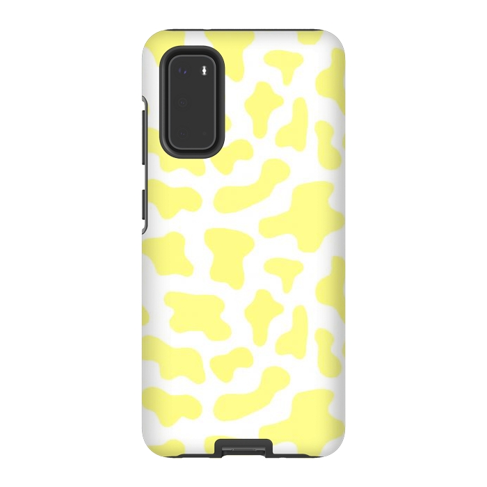 Galaxy S20 StrongFit Yellow Cow Print by Julie Erin Designs