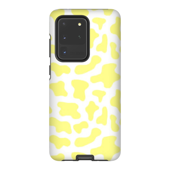 Galaxy S20 Ultra StrongFit Yellow Cow Print by Julie Erin Designs