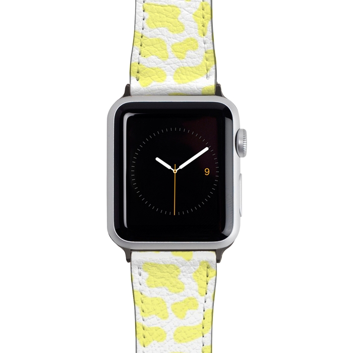 Watch 38mm / 40mm Strap PU leather Yellow Cow Print by Julie Erin Designs