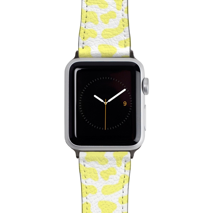 Watch 42mm / 44mm Strap PU leather Yellow Cow Print by Julie Erin Designs
