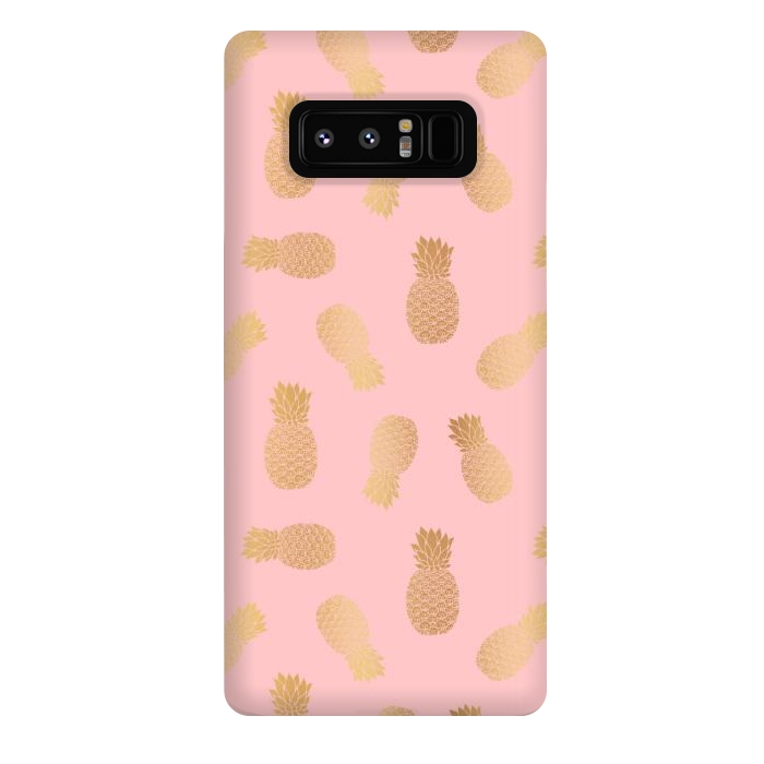Galaxy Note 8 StrongFit Pink and Gold Pineapples by Julie Erin Designs