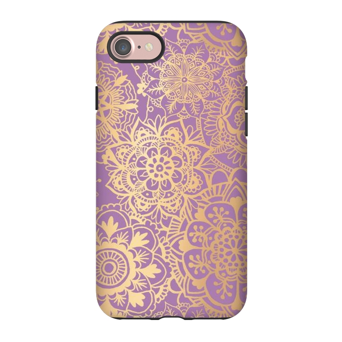 iPhone 7 StrongFit Light Purple and Gold Mandala Pattern by Julie Erin Designs