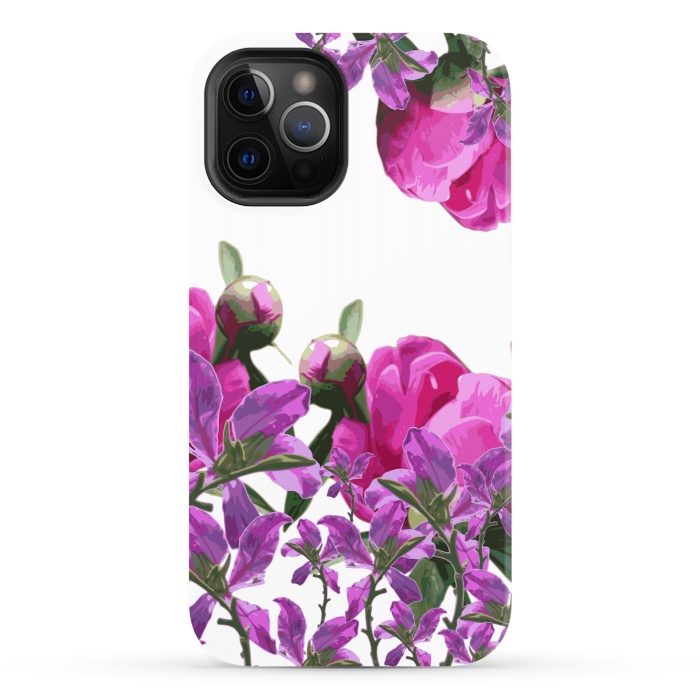 iPhone 12 Pro StrongFit Hiding Pink Flowers by Zala Farah