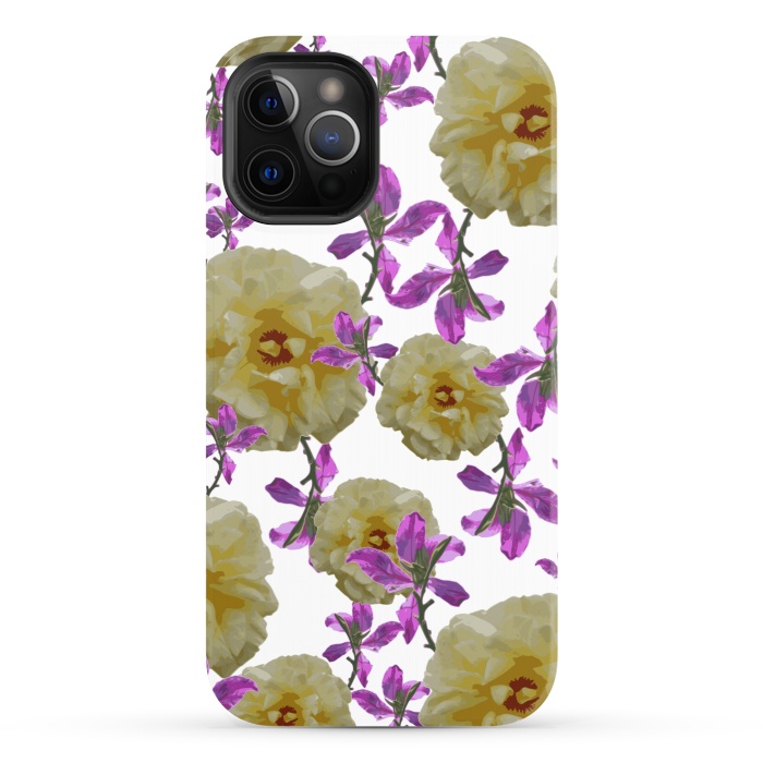 iPhone 12 Pro StrongFit Flowers + Purple Vines by Zala Farah