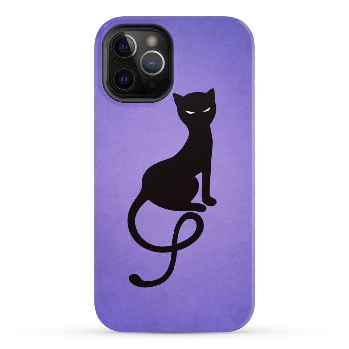 iPhone 12 Pro StrongFit Purple Gracious Evil Black Cat by Boriana Giormova