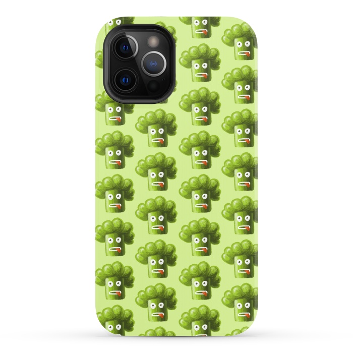 iPhone 12 Pro StrongFit Funny Broccoli Pattern by Boriana Giormova