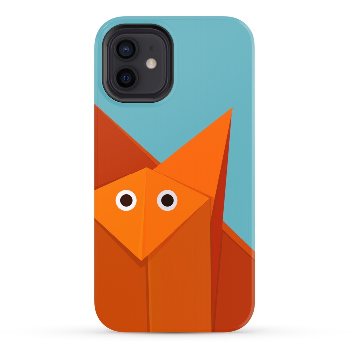 iPhone 12 StrongFit Cute Origami Fox by Boriana Giormova