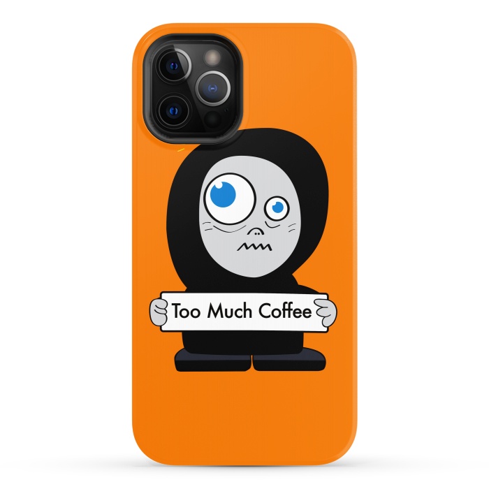 iPhone 12 Pro StrongFit Funny Cartoon Character Too Much Coffee by Boriana Giormova