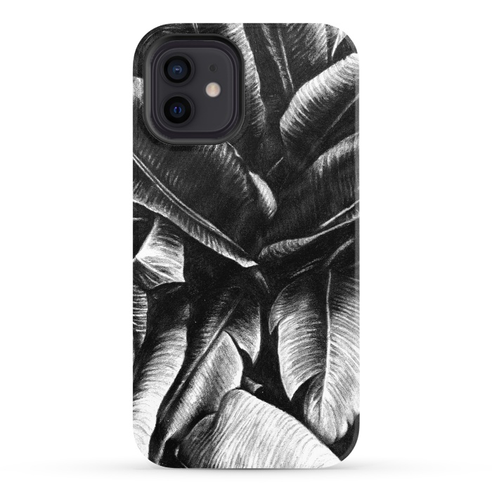 iPhone 12 StrongFit Dark Leaves by Caitlin Workman