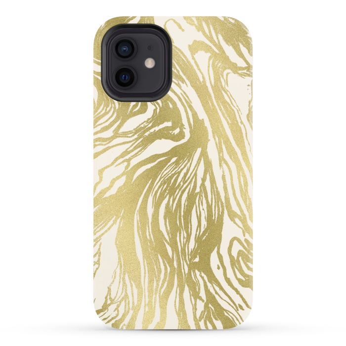 iPhone 12 StrongFit Gold Marble by Caitlin Workman