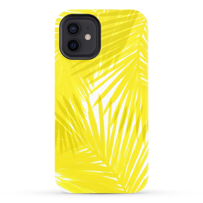 iPhone 12 StrongFit Yellow Palms by Caitlin Workman