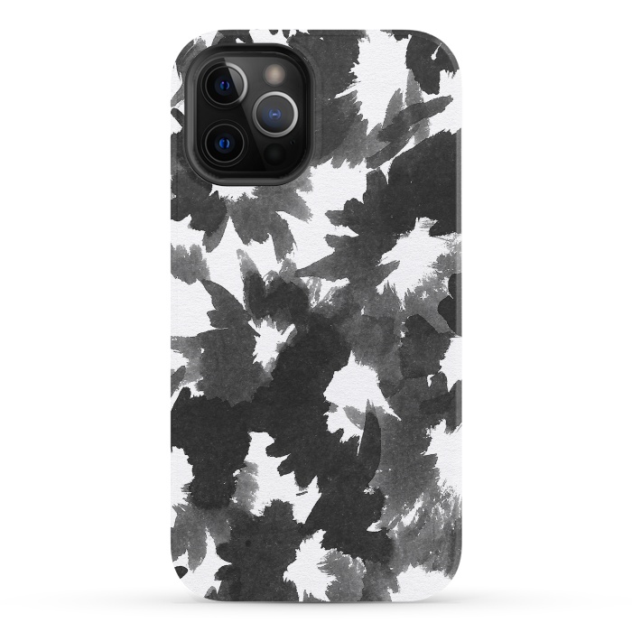 iPhone 12 Pro StrongFit Black Floral by Caitlin Workman