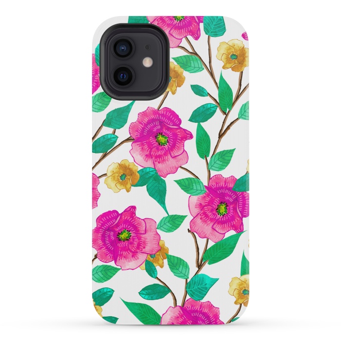 iPhone 12 mini StrongFit Floral Forever by Uma Prabhakar Gokhale