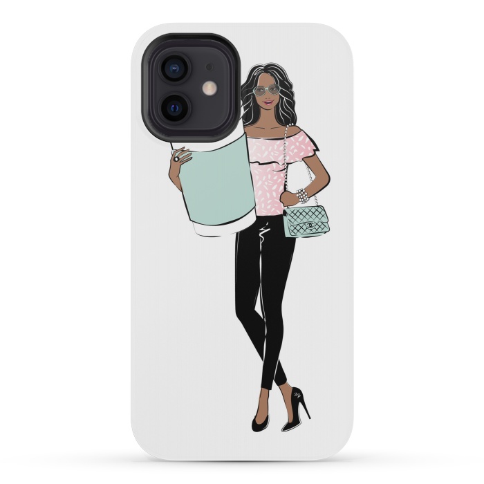 iPhone 12 mini StrongFit Girl with a big coffee cup by Martina