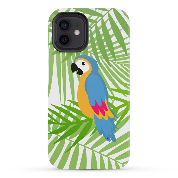 iPhone 12 mini StrongFit Cute colourful parrot by Martina