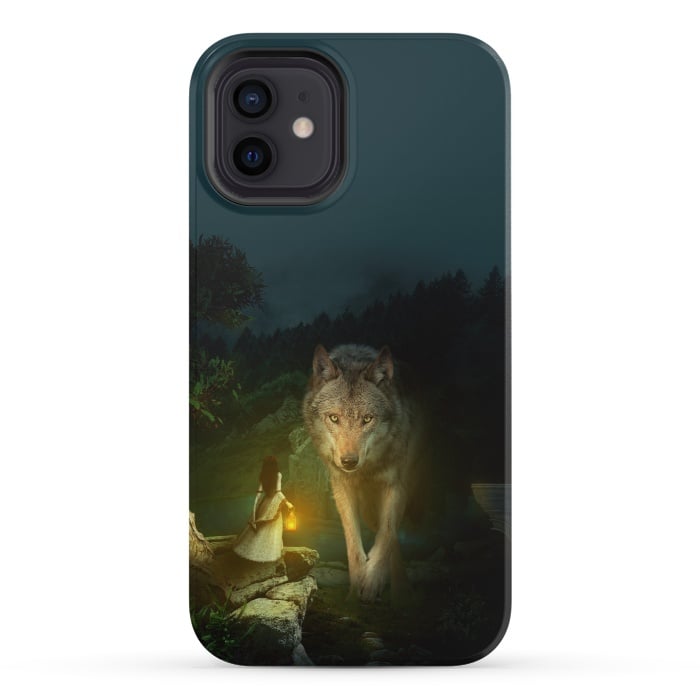 iPhone 12 mini StrongFit The Wolf by Riza Peker