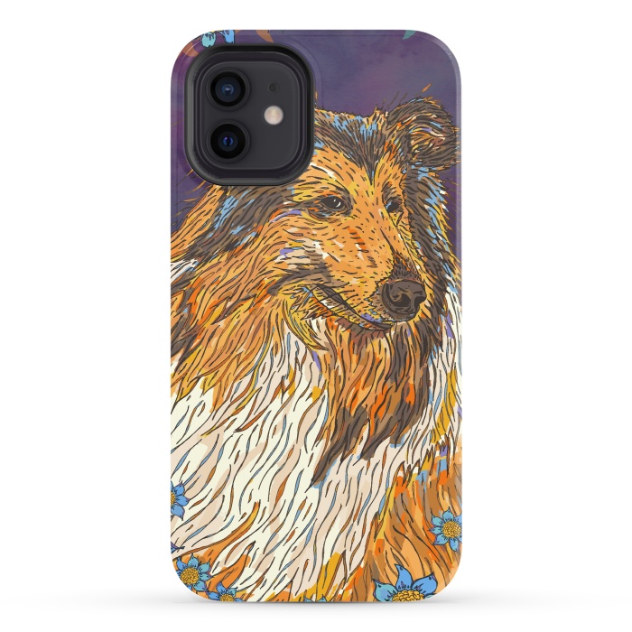 iPhone 12 StrongFit Rough Collie by Lotti Brown