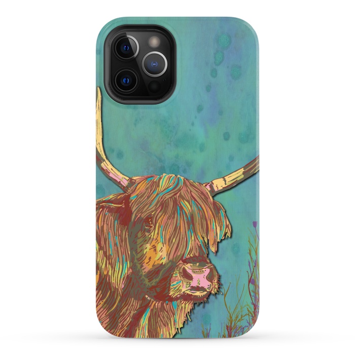 iPhone 12 Pro StrongFit Highland Cow by Lotti Brown