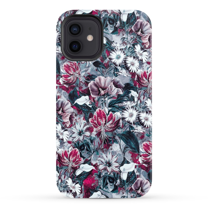iPhone 12 StrongFit Floral Blue by Riza Peker