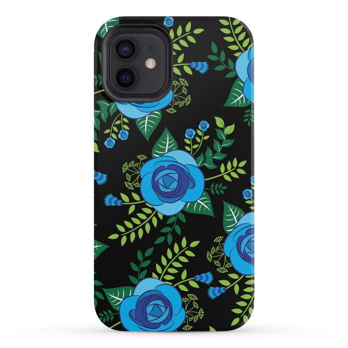 iPhone 12 mini StrongFit Blue Roses by Rossy Villarreal