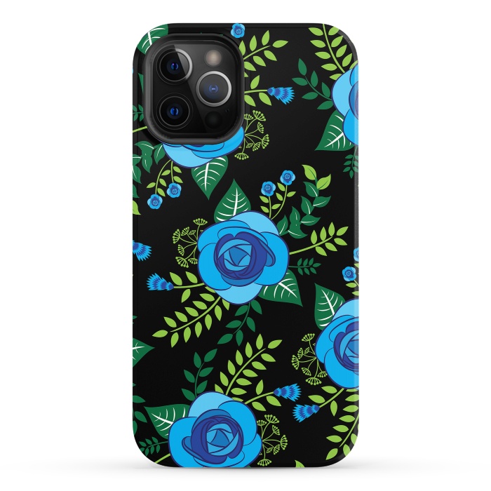 iPhone 12 Pro StrongFit Blue Roses by Rossy Villarreal