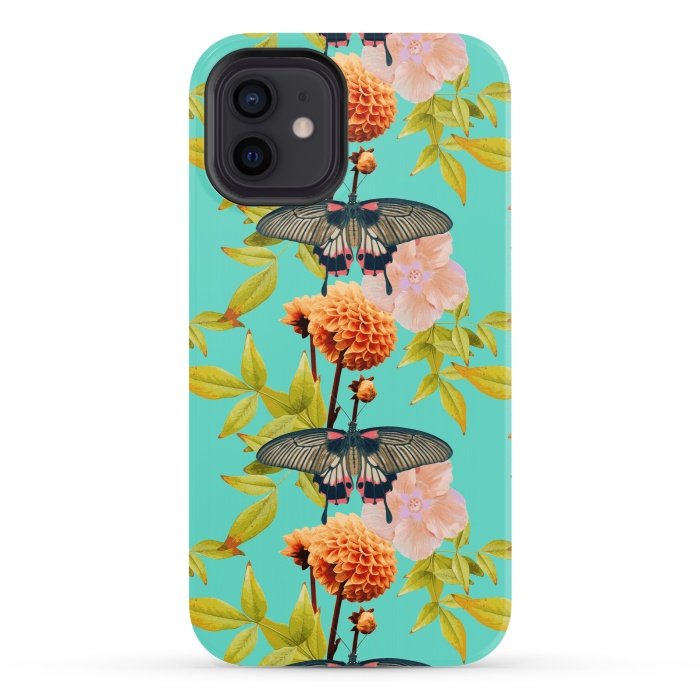 iPhone 12 StrongFit Tropical Butterfly Garden by Zala Farah