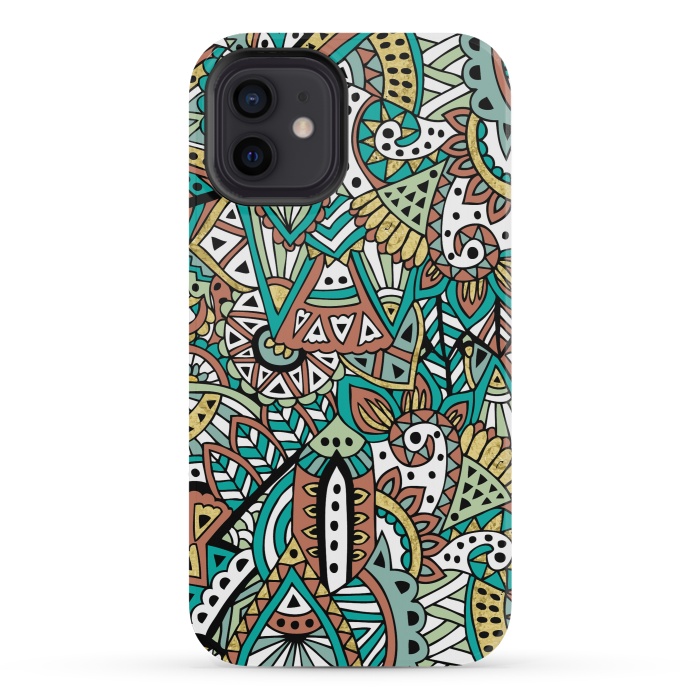 iPhone 12 mini StrongFit African Botanicals by Pom Graphic Design