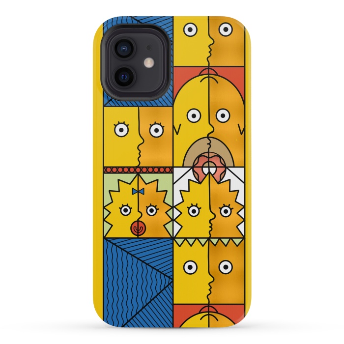 iPhone 12 mini StrongFit Yellow Cubism by Coffee Man