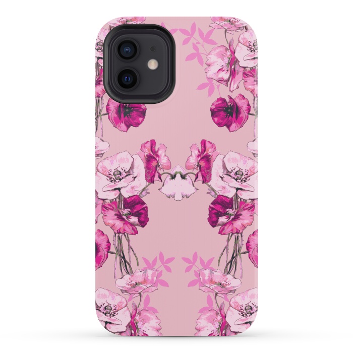 iPhone 12 StrongFit Dramatic Florals (Pink) by Zala Farah