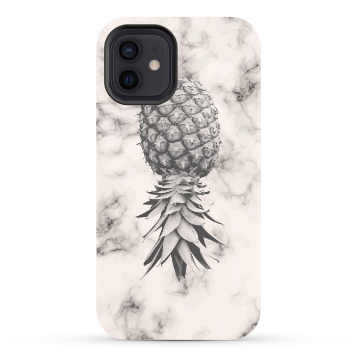 iPhone 12 StrongFit Marble Texture Seamless Pattern Pineapple 052 by Jelena Obradovic