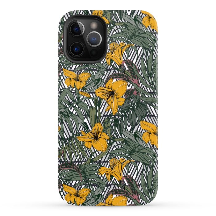 iPhone 12 Pro StrongFit Tribal tropical bloom by Mmartabc