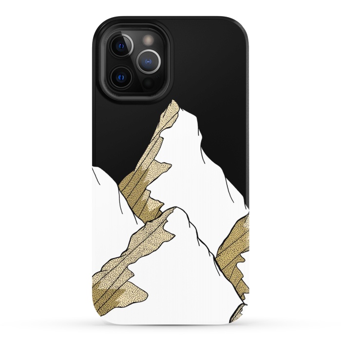iPhone 12 Pro StrongFit Gold Tone Mountains by Steve Wade (Swade)