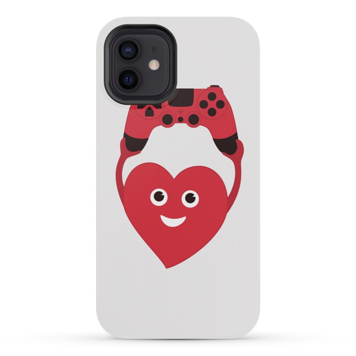 iPhone 12 mini StrongFit Cute Geek Gamer Heart by Boriana Giormova