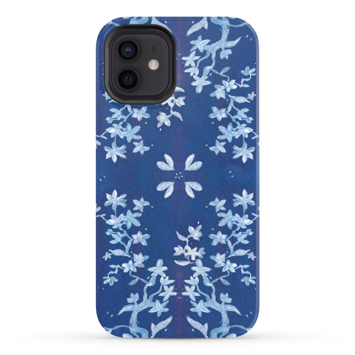 iPhone 12 StrongFit Indigo Floral by Zoe Charlotte