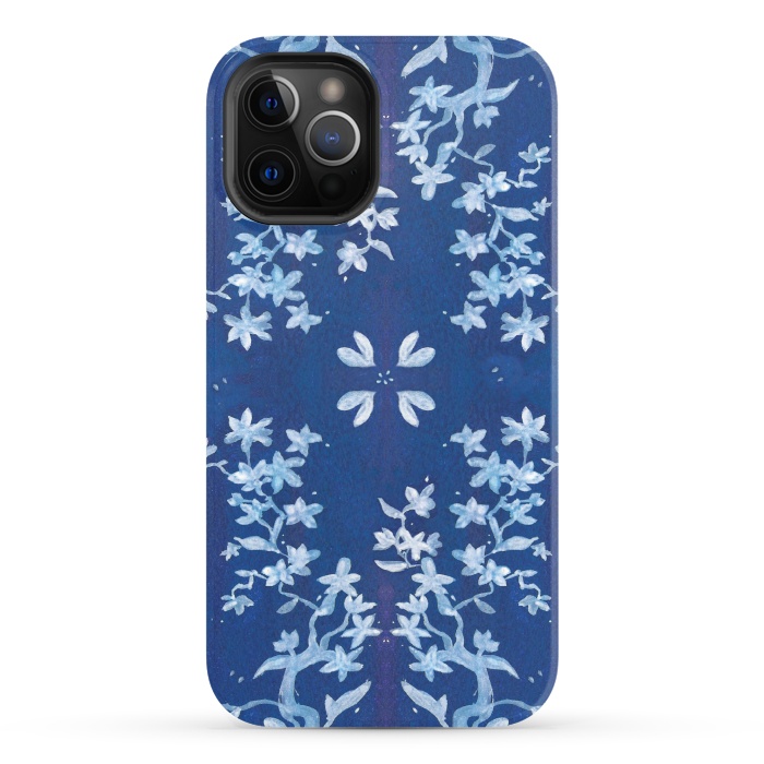 iPhone 12 Pro StrongFit Indigo Floral by Zoe Charlotte