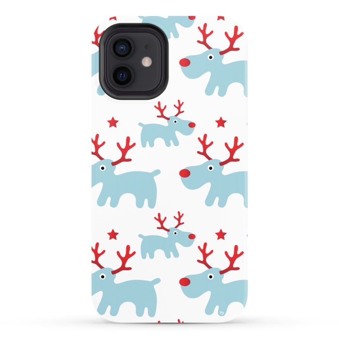iPhone 12 StrongFit Cute Reindeers by Martina