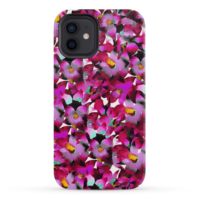 iPhone 12 mini StrongFit Pink Floral by Amaya Brydon