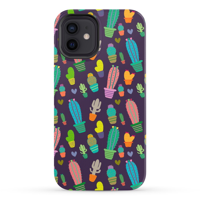 iPhone 12 StrongFit Funky cactus by Maria Jose Da Luz