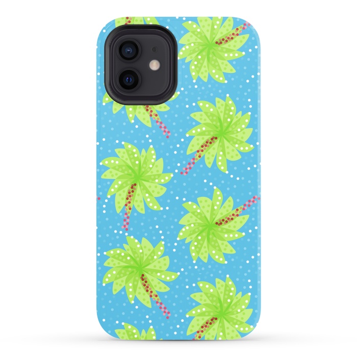 iPhone 12 StrongFit Abstract Flower-like Palm Trees Pattern by Boriana Giormova