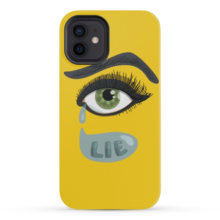 iPhone 12 mini StrongFit Green Lying Eye With Teardrop by Boriana Giormova