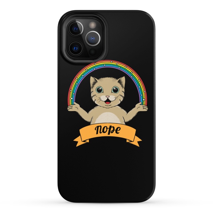 iPhone 12 Pro StrongFit Cat nope Black by Coffee Man