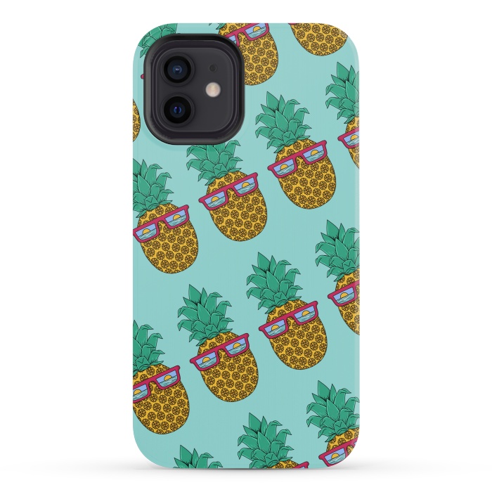 iPhone 12 mini StrongFit Floral Pineapple pattern by Coffee Man