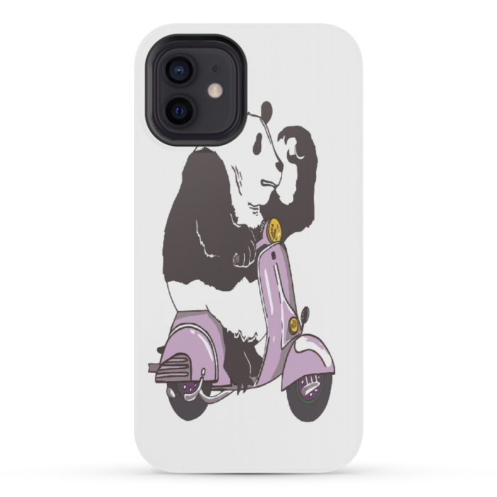 iPhone 12 mini StrongFit The Panda biker by Varo Lojo