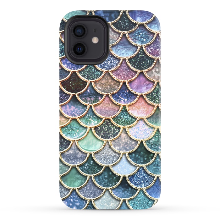 iPhone 12 StrongFit Multicolor Metal Mermaid Scales by  Utart
